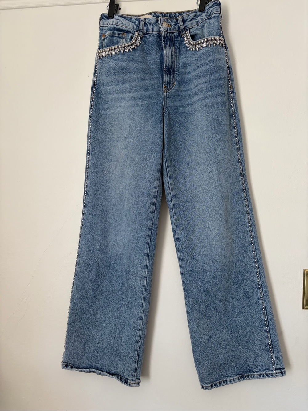 Pilcro Anthropologie Austyn Rhinestone Studded 27 High Rise Denim Jeans - Picture 5 of 13